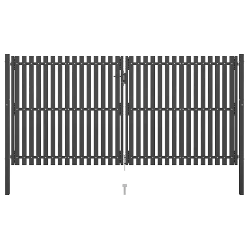 Dvorišna vrata - Vrtna vrata za ogradu od čelika 400x175 cm antracit boje - 400 x 175 cm Cijena