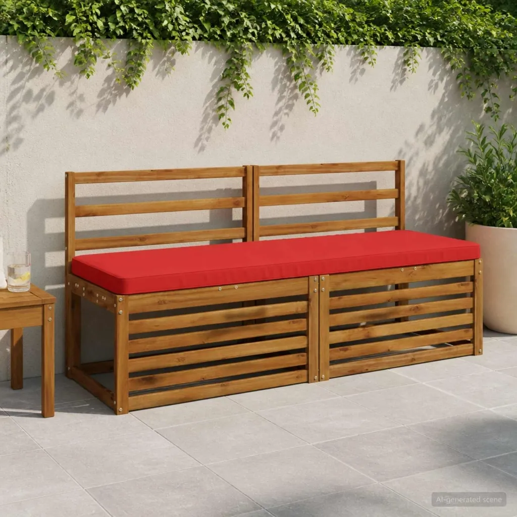 Jastučić za klupu - 1 dio VUGHT 100% poliester Crvena - Crvena 140 x 50 cm Poliester
