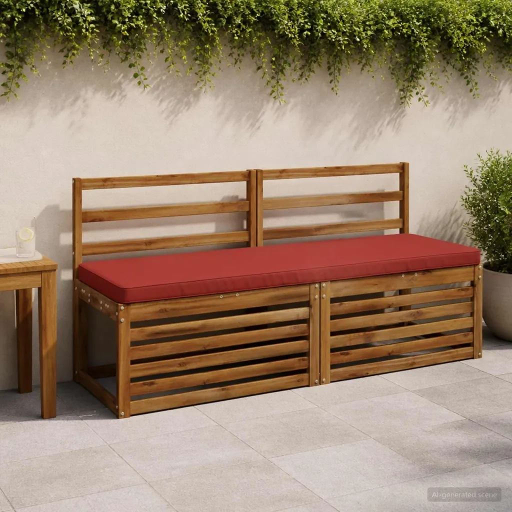 Jastučić za klupu - 1 dio VUGHT 100% poliester Crvena - Crvena 150 x 50 cm Melange