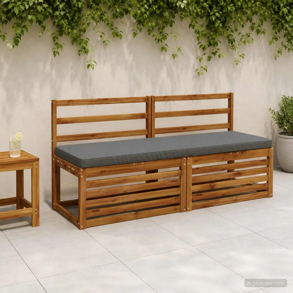 Jastučić za klupu - 1 dio VUGHT 100% poliester Siva - Siva 150 x 50 cm Melange