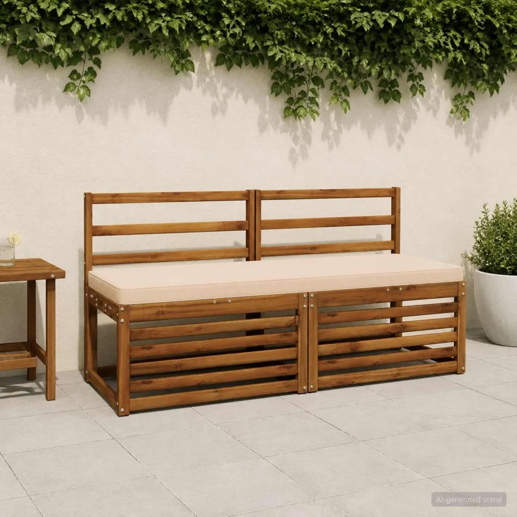 Jastučić za klupu - 1 dio VUGHT 100% poliester Krem - Krem 150 x 50 cm Melange