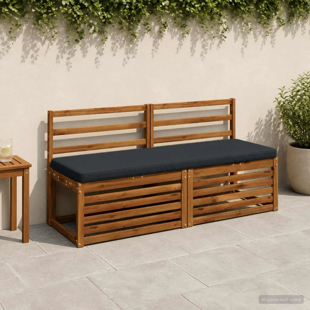 Jastučić za klupu - 1 dio VUGHT 100% poliester Tamno plava - Tamno plava 160 x 50 cm Melange