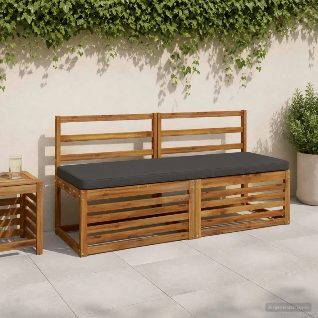 Jastučić za klupu - 1 dio VUGHT 100% poliester Antracit - Antracit 160 x 50 cm Melange