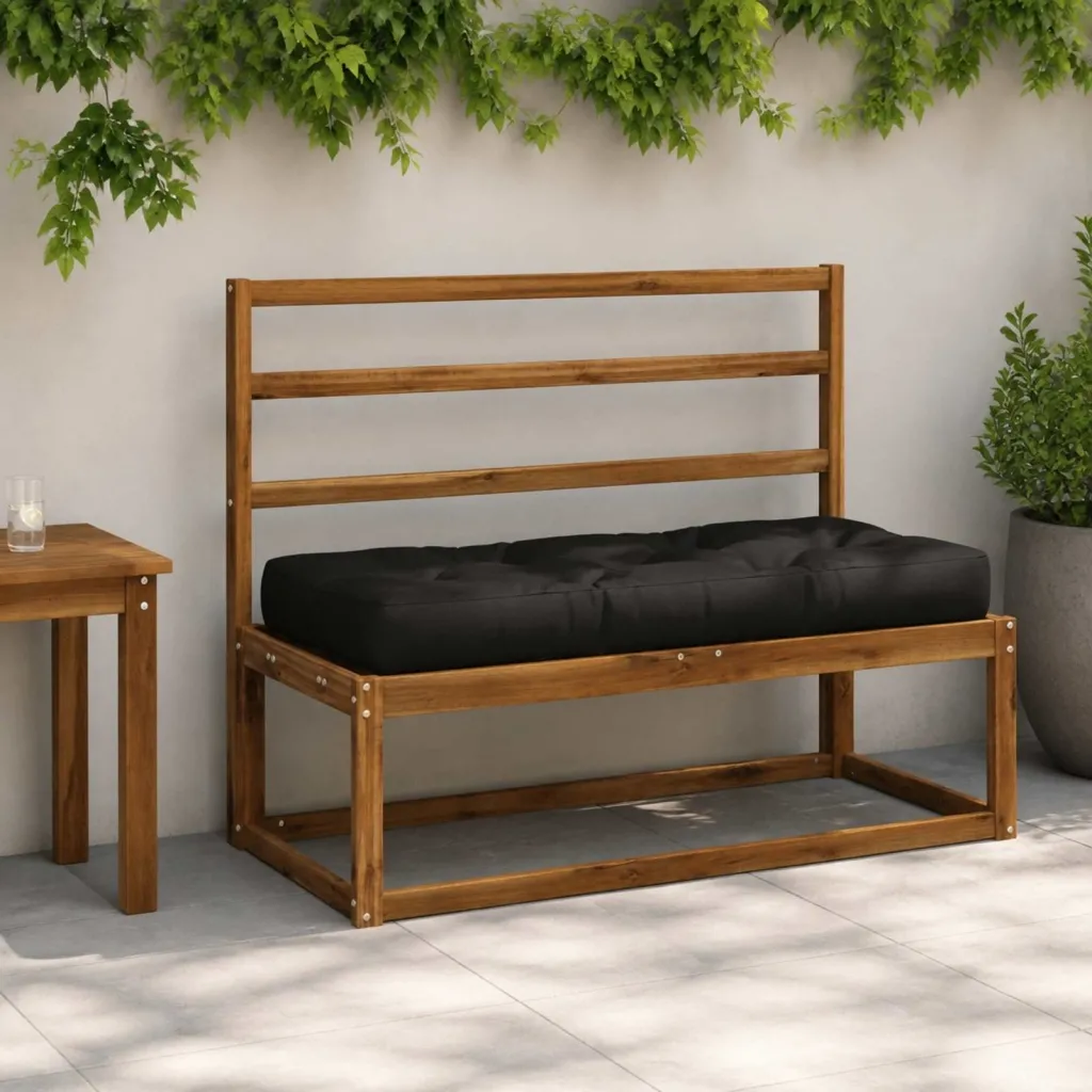 Jastučić za palete VIANEN 100% poliester Crna 120 x 40 x 12 cm - Crna 120 x 40 x 12 cm