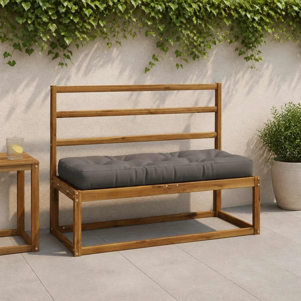 Jastučić za palete VIANEN 100% poliester Siva 120 x 40 x 12 cm - Siva 120 x 40 x 12 cm