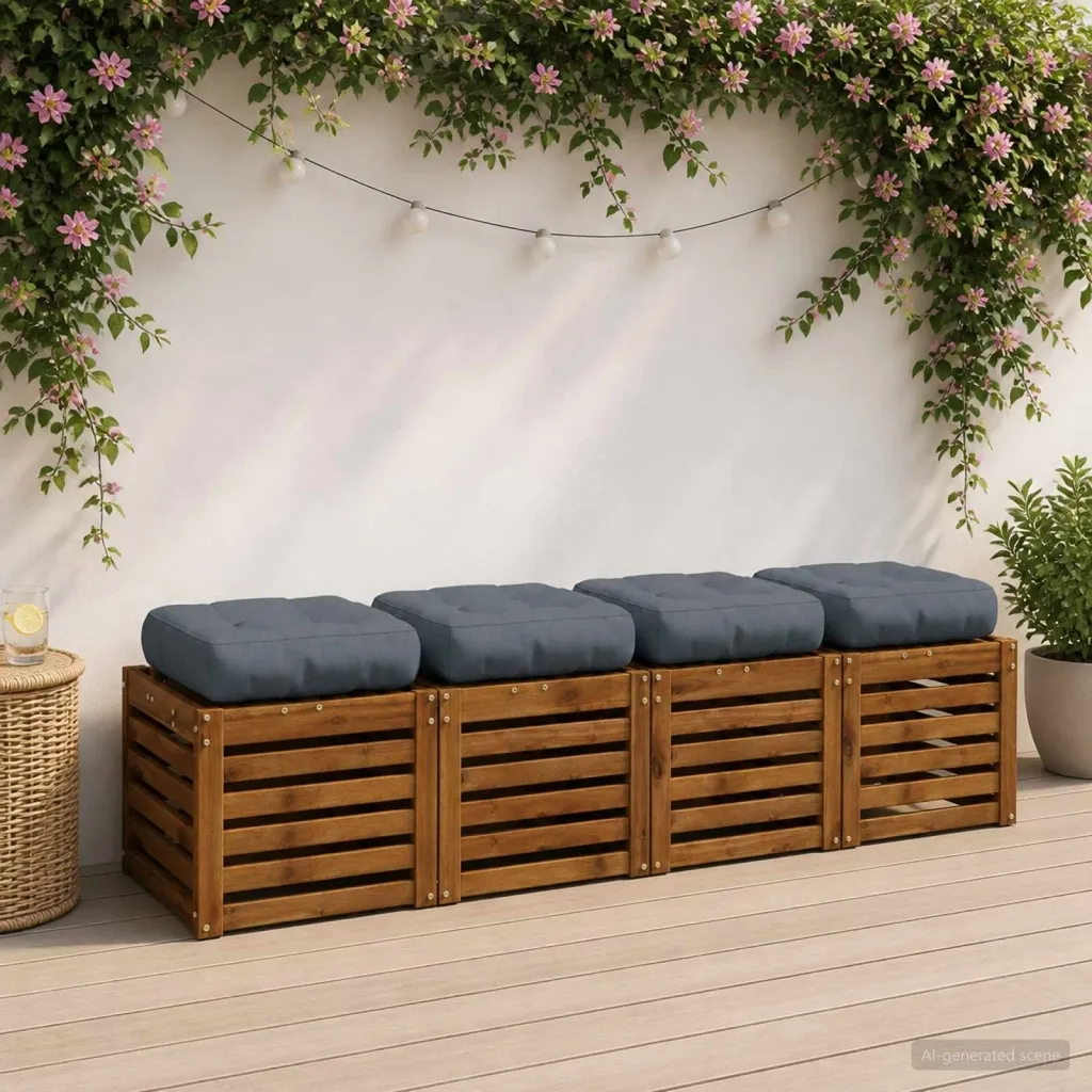 Jastučići za sjedalo od 4 dijela VIANEN 4 kom. 100% poliester - Plava 40 x 40 x 12 cm 4