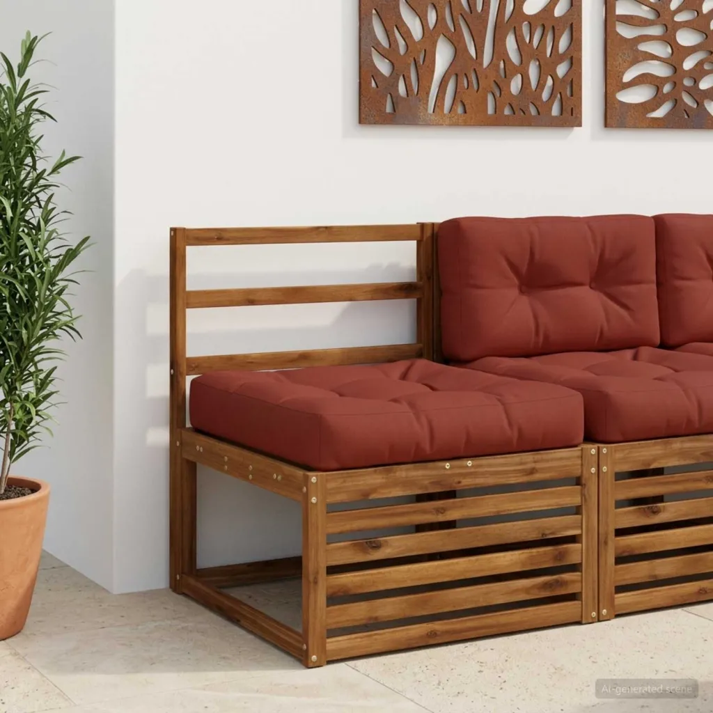 Jastučić za sjedalo od 1 dijela VIANEN 100% poliester Crvena - Crvena 70 x 70 x 12 cm 1
