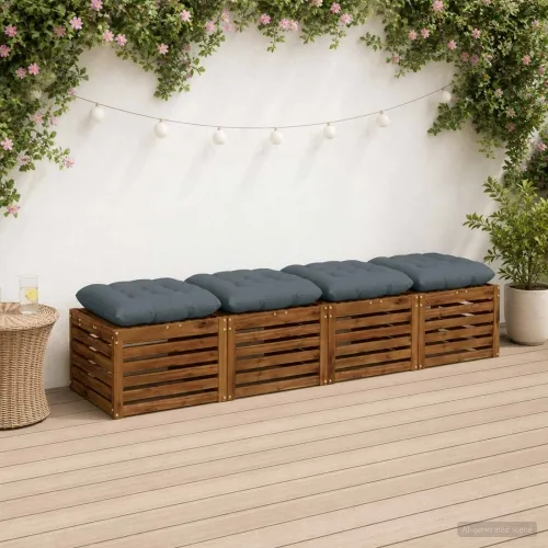Jastučići za sjedenje VIANEN 4 kom. 100% poliester Plava - Plava 50 x 50 x 12 cm Cijena
