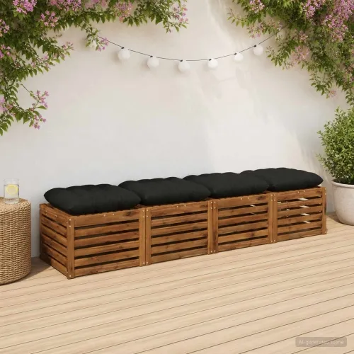 Jastučići za sjedenje VIANEN 4 kom. 100% poliester Crna - Crna 50 x 50 x 12 cm Cijena