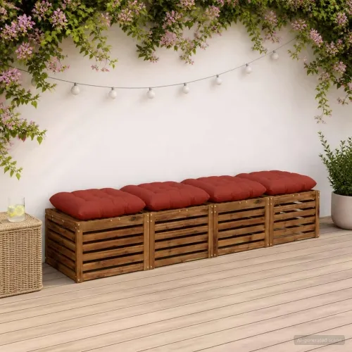 Jastučići za sjedenje VIANEN 4 kom. 100% poliester Crvena - Crvena 50 x 50 x 12 cm Cijena