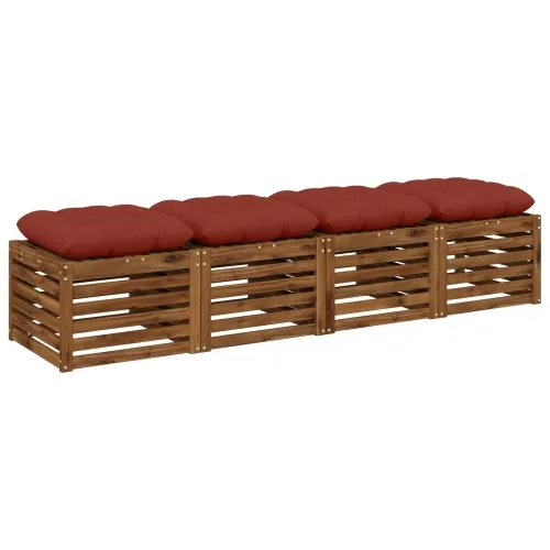 Jastučići za sjedenje VIANEN 4 kom. 100% poliester Crvena - Crvena 50 x 50 x 12 cm Cijena