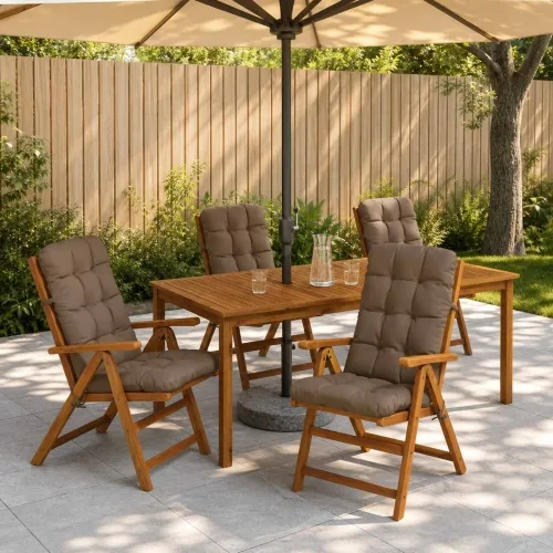 Jastučići za stolice s visokim naslonom - 6 komada VIANEN - Sivosmeđa 120 x 50 x 8 cm 6 Cijena