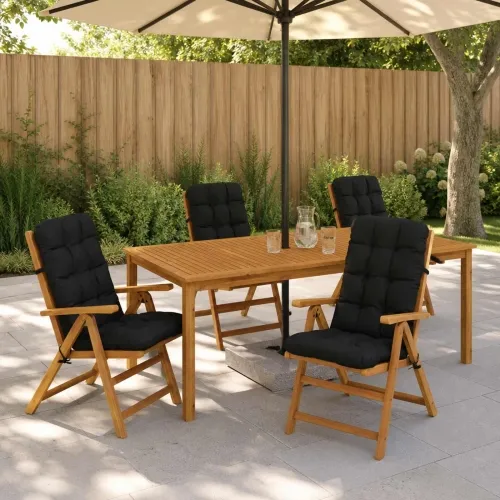 Jastučići za stolice s visokim naslonom - 4 komada VIANEN - Crna 120 x 50 x 8 cm 4 Cijena