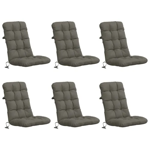 Jastučići za stolice s visokim naslonom - 6 komada VIANEN - Siva 120 x 50 x 8 cm 6 Cijena