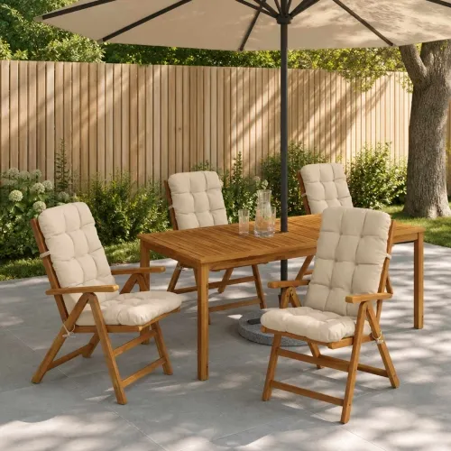 Jastučići za stolice s visokim naslonom - 6 komada VIANEN - Krem 120 x 50 x 8 cm 6 Cijena