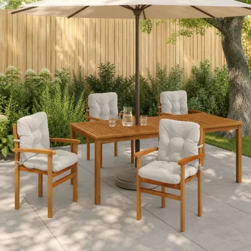 Jastučići za stolice s visokim naslonom - 4 komada VIANEN - Bijela 100 x 50 x 8 cm 4 Cijena