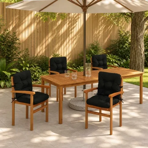 Jastučići za stolice s visokim naslonom - 4 komada VIANEN - Crna 100 x 50 x 8 cm 4 Cijena