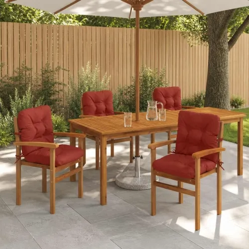 Jastučići za stolice s visokim naslonom - 4 komada VIANEN - Crvena 100 x 50 x 8 cm 4 Cijena
