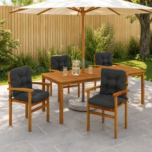 Jastučići za stolice s visokim naslonom - 4 komada VIANEN - Antracit 100 x 50 x 8 cm 4 Cijena