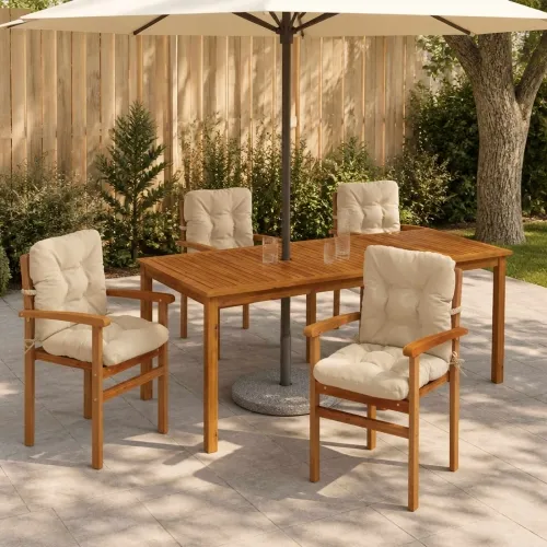 Jastučići za stolice s visokim naslonom - 6 komada VIANEN - Krem 100 x 50 x 8 cm 6 Cijena
