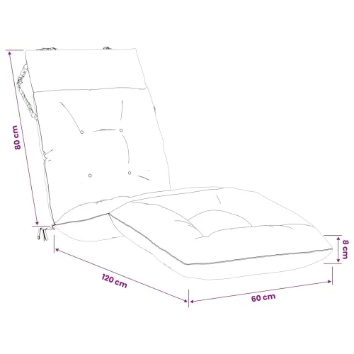 Jastučić za ležaljku VIANEN 100% poliester Antracit - Antracit 200 x 60 x 8 cm Cijena