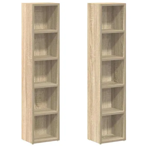 Ormarići za CD-ove 2 kom boja hrasta 21x16x93,5 cm od iverice - sonoma hrast 2 Sonoma hrast 2 Cijena