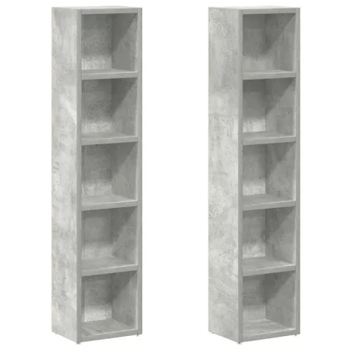 Ormarići za CD-ove 2 kom siva boja betona 21x16x93,5 cm iverica - Beton siva 2 Beton siva 2 Cijena