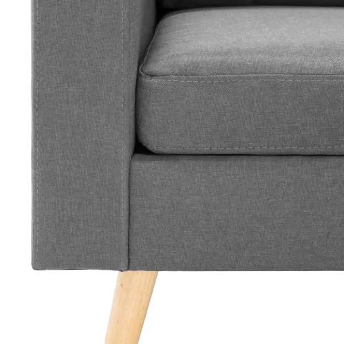 2-dijelni set sofa od tkanine svjetlosivi - Svjetlosiva Fotelja + dvosjed Cijena