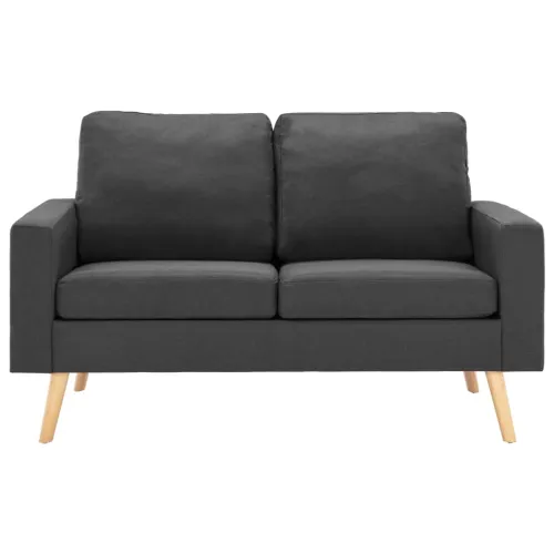 2-dijelni set sofa od tkanine tamnosivi - Tamno siva Fotelja + dvosjed Cijena