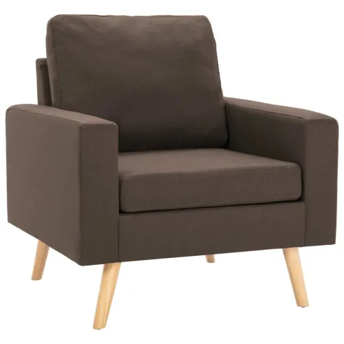 2-dijelni set sofa od tkanine smeđi - Smeđa Fotelja + dvosjed Cijena