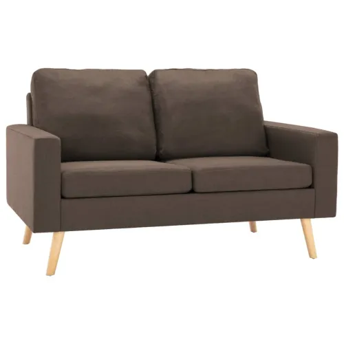 2-dijelni set sofa od tkanine smeđi - Smeđa Fotelja + dvosjed Cijena