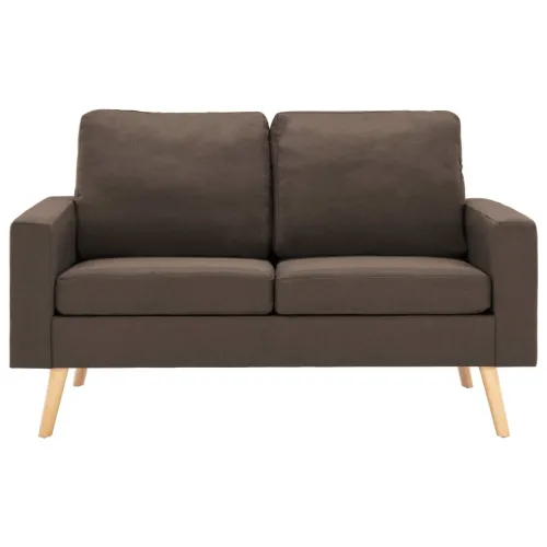 2-dijelni set sofa od tkanine smeđi - Smeđa Fotelja + dvosjed Cijena