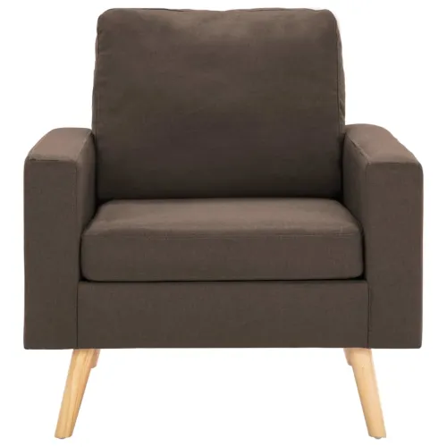 2-dijelni set sofa od tkanine smeđi - Smeđa Fotelja + dvosjed Cijena