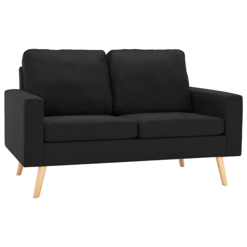 2-dijelni set sofa od tkanine crni - Crna Fotelja + dvosjed Cijena