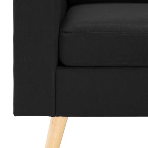 2-dijelni set sofa od tkanine crni - Crna Fotelja + dvosjed Cijena