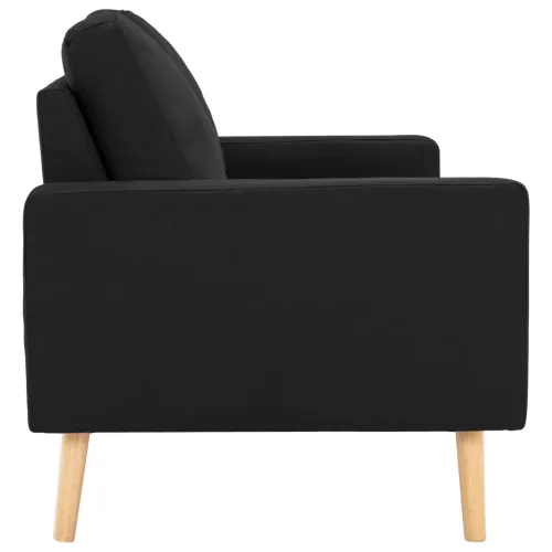 2-dijelni set sofa od tkanine crni - Crna Fotelja + dvosjed Cijena