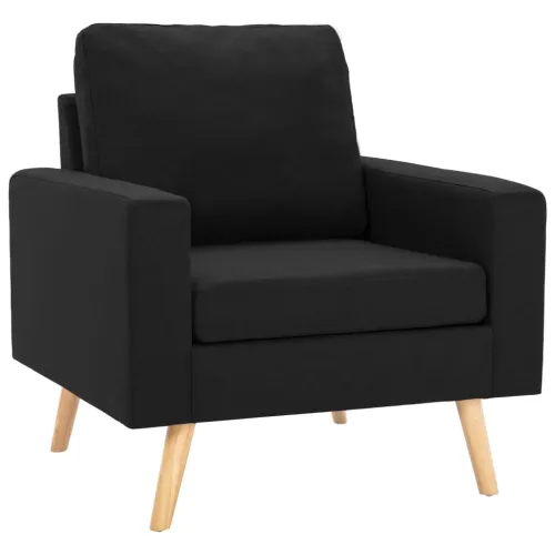 2-dijelni set sofa od tkanine crni - Crna Fotelja + dvosjed Cijena