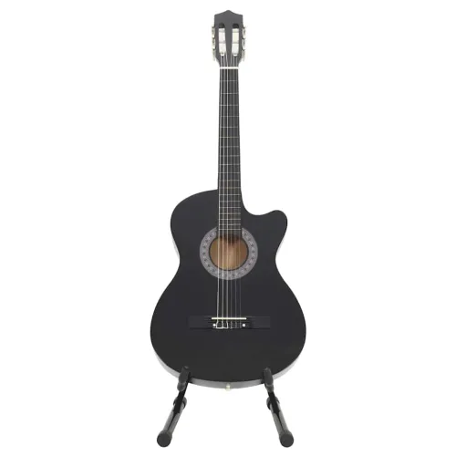 12-dijelni set klasične gitare Western sa 6 žica crni 38 - Crna Cijena