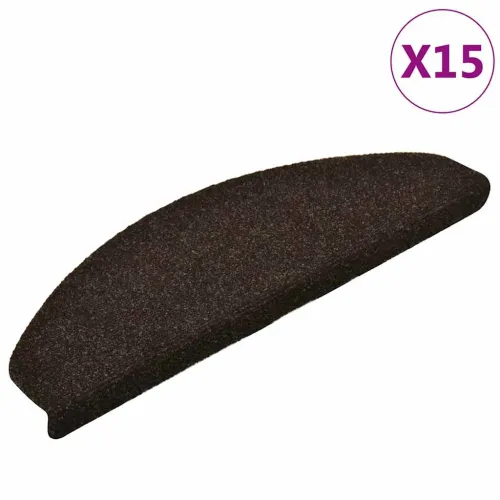 Prostirke za stepenice, samoljepljive, 15 kom, 65x21x4 cm, tamnosmeđe, poluokrugle, velike - Tamno smeđa 65 x 21 x 4 cm 15 Cijena