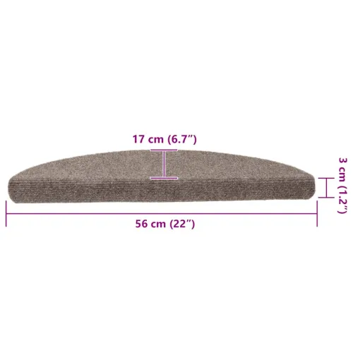 Prostirke za stepenice, samoljepljive, 15 kom, 56x17x3 cm, bež, poluokrugle - Bež 56 x 17 x 3 cm 15 Cijena