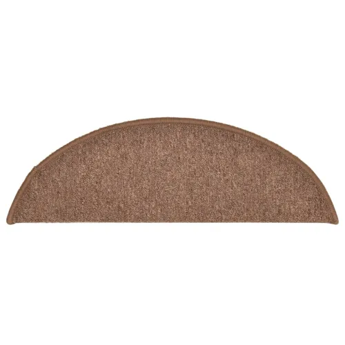 Prostirke za stepenice 15 kom 56x17x3 cm smeđe poluokrugle - Smeđa 56 x 17 x 3 cm 15 Cijena