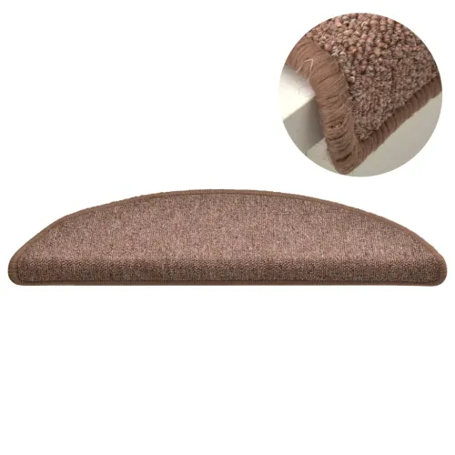 Prostirke za stepenice 15 kom 56x17x3 cm smeđe poluokrugle - Smeđa 56 x 17 x 3 cm 15 Cijena
