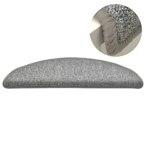 Prostirke za stepenice 15 kom 56x17x3 cm svijetlo sive poluokrugle - Bijela i siva 56 x 17 x 3 cm 15 Cijena