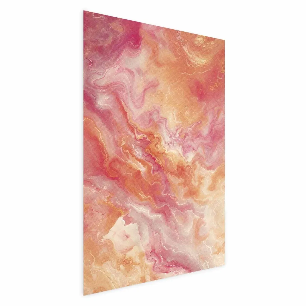 Plakat - Fiery Colors - dynamic shapes in fire and pink tones 21x30 Bez okvira