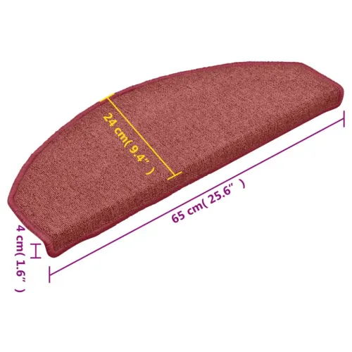 Prostirke za stepenice 15 kom 65x24x4 cm Bordo poluokrugle velike - Bordo crvena 65 x 24 x 4 cm 15 Cijena