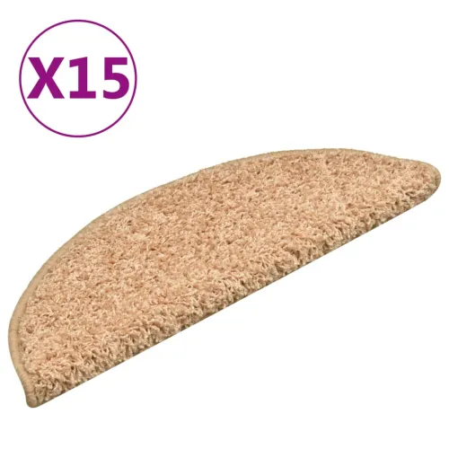 Prostirke za stepenice 15 kom 56x17x3 cm zlatne poluokrugle - Zlatno 56 x 17 x 3 cm 15 Cijena