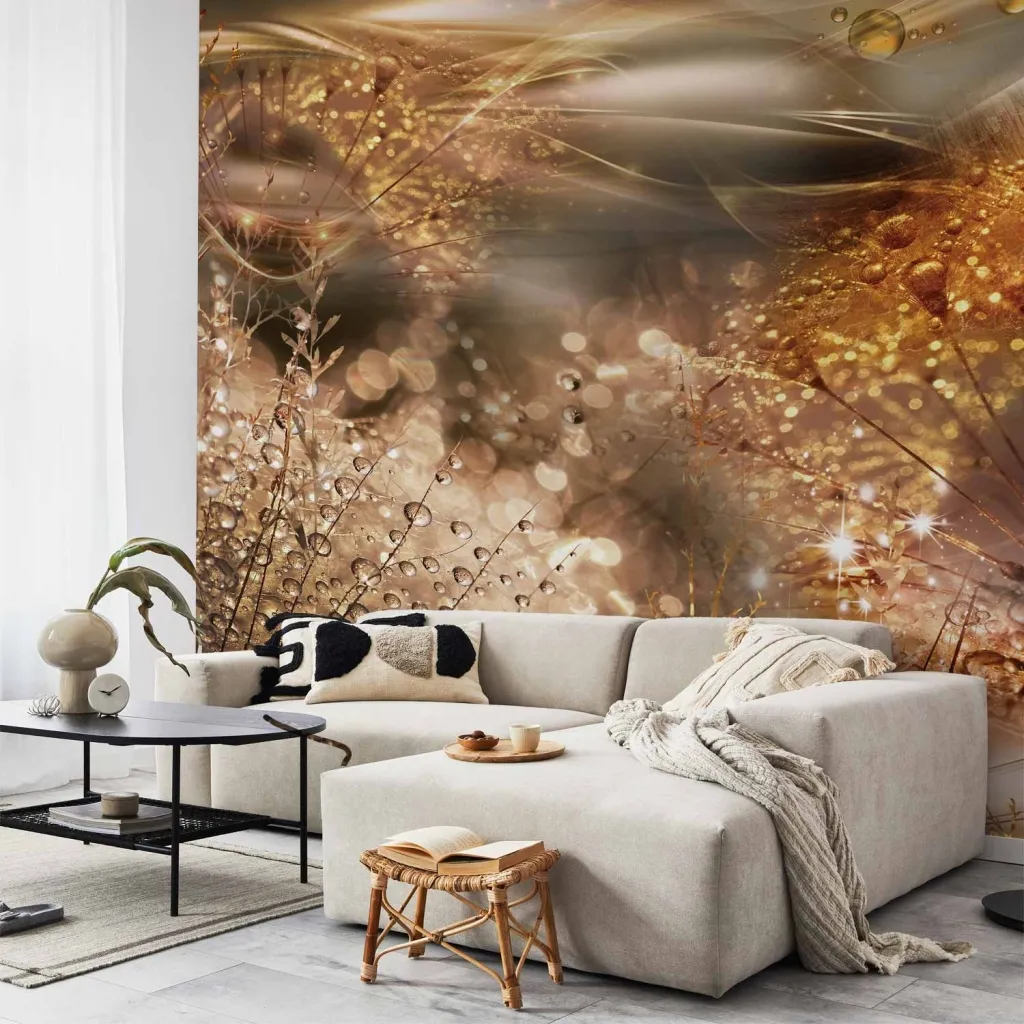 Foto tapeta - Dandelions\' World (Gold) 100x70 Standard