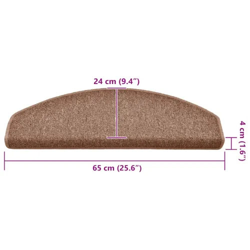 Prostirke za stepenice 15 kom 65x24x4 cm Smeđe poluokrugle velike - Smeđa 65 x 24 x 4 cm 15 Cijena