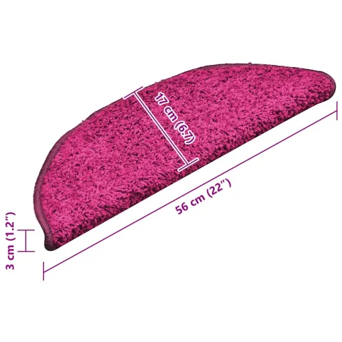 Prostirke za stepenice 15 kom 56x17x3 cm ružičaste poluokrugle - Ružičasta 56 x 17 x 3 cm 15 Cijena