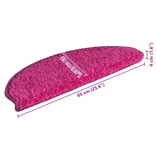 Prostirke za stepenice 15 kom 65x21x4 cm ružičaste poluokrugle velike - Ružičasta 65 x 21 x 4 cm 15 Cijena